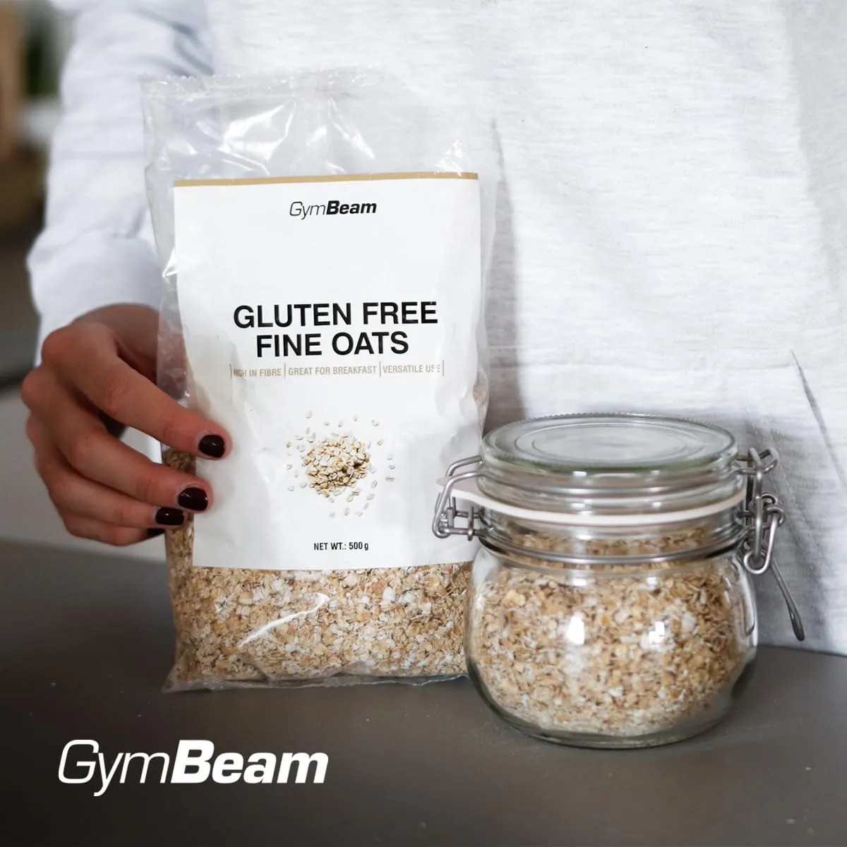 GymBeam Haferflocken glutenfrei fein gemahlen 500g Porridge