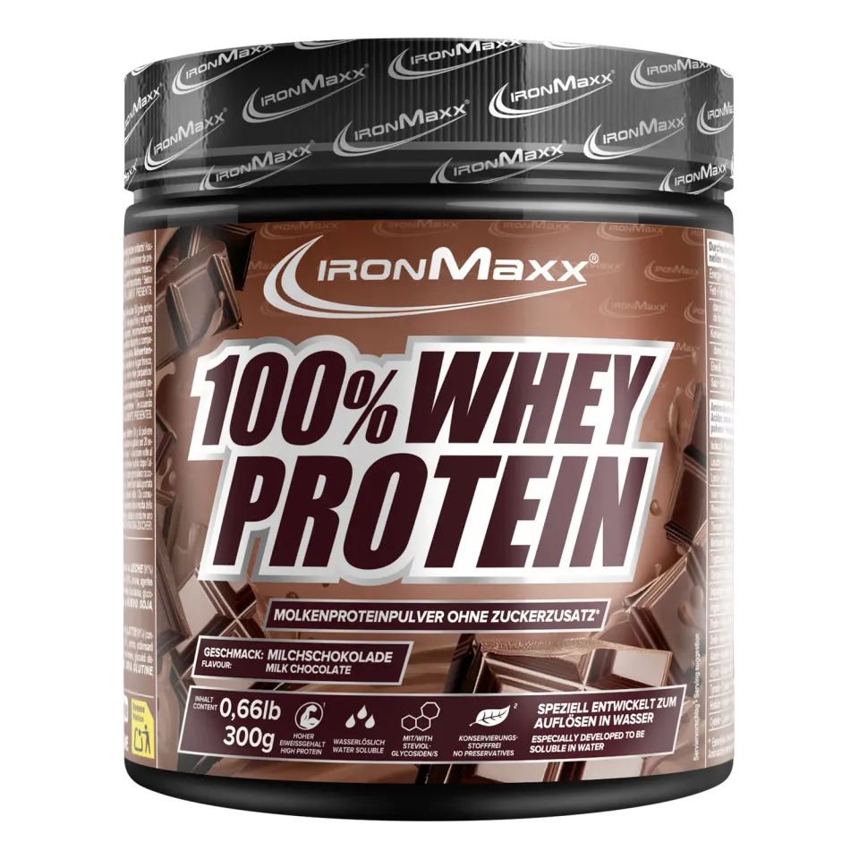 IronMaxx 100% Whey Protein Pulver Milchschokolade 300g zuckerfrei