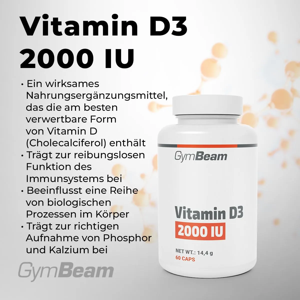 GymBeam Vitamin D3 2000 IU Kapseln 60 caps