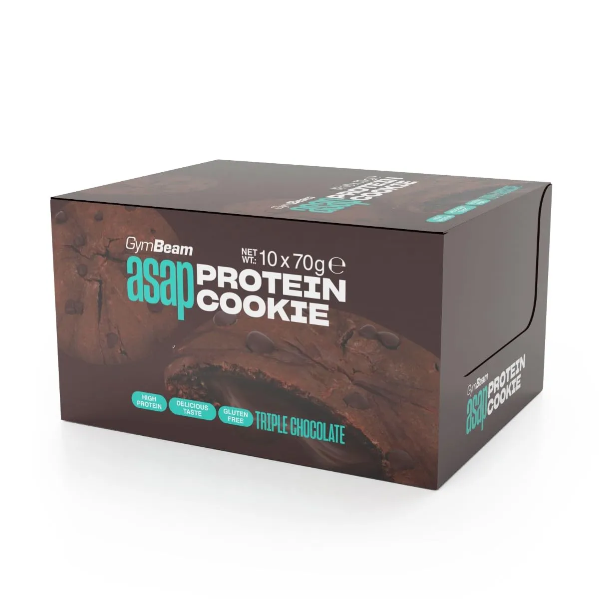 GymBeam ASAP Protein Cookie Dreifache Schokolade 10x70g zuckerfrei