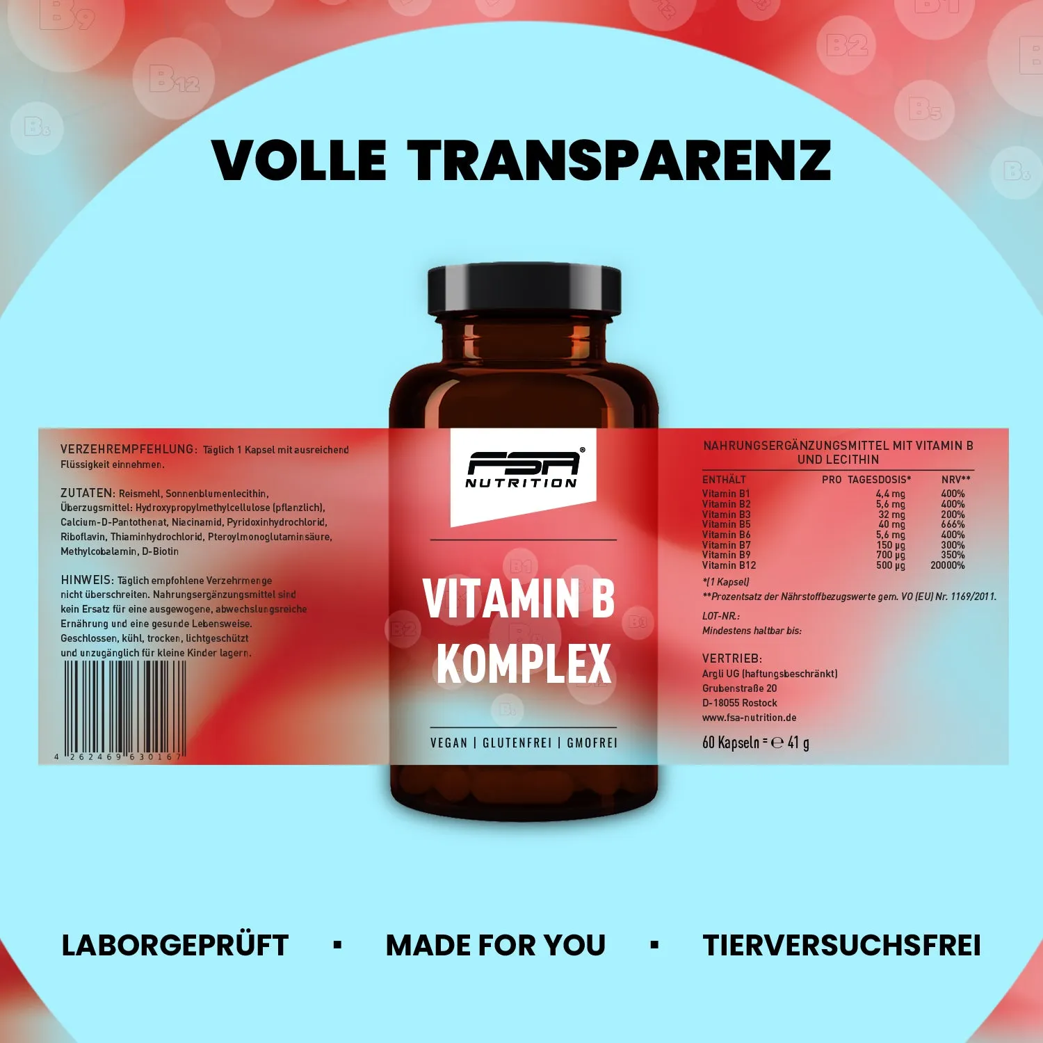 FSA Nutrition Vitamin B Komplex Kapseln 8 Vitamine