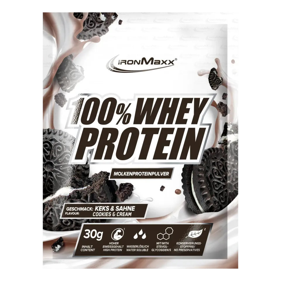IronMaxx 100% Whey Protein Pulver 30g Cookies & Cream Einzelprobe