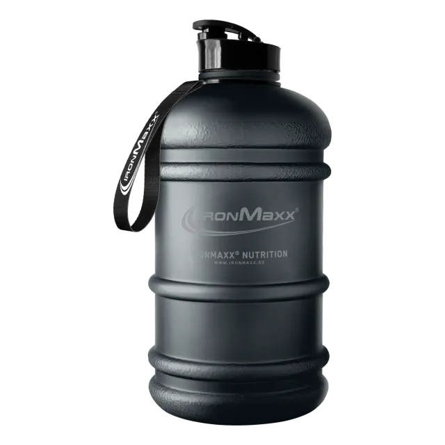 IronMaxx Water Gallon Trinkflasche 2200ml Deep Black BPA-frei