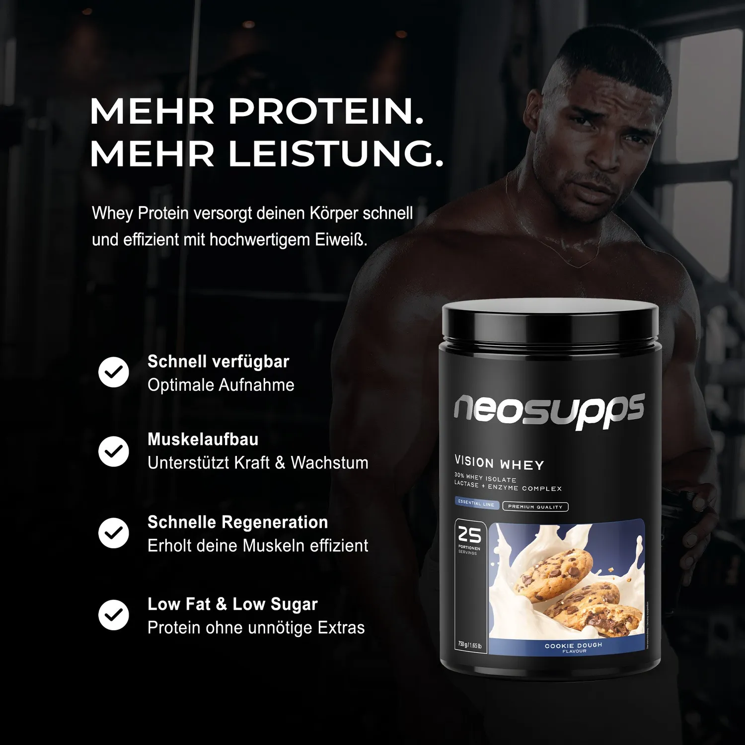 Neosupps Vision Whey Protein Cookie Dough 750g Isolat