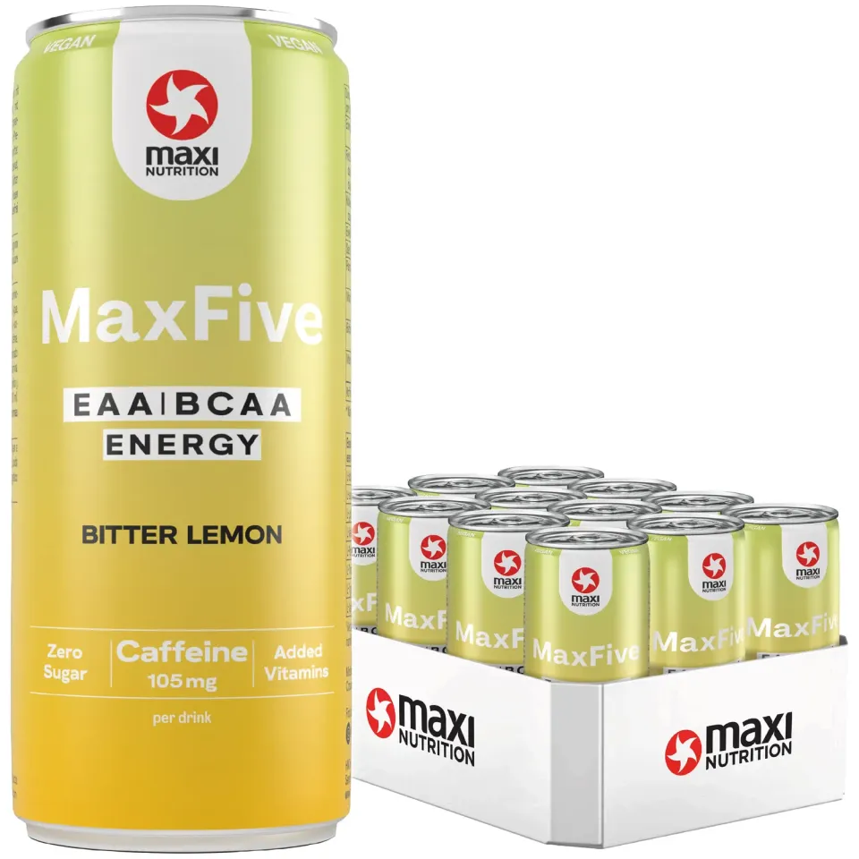 MaxiNutrition MaxFive Bitter Lemon BCAA Drink 12x330ml vegan