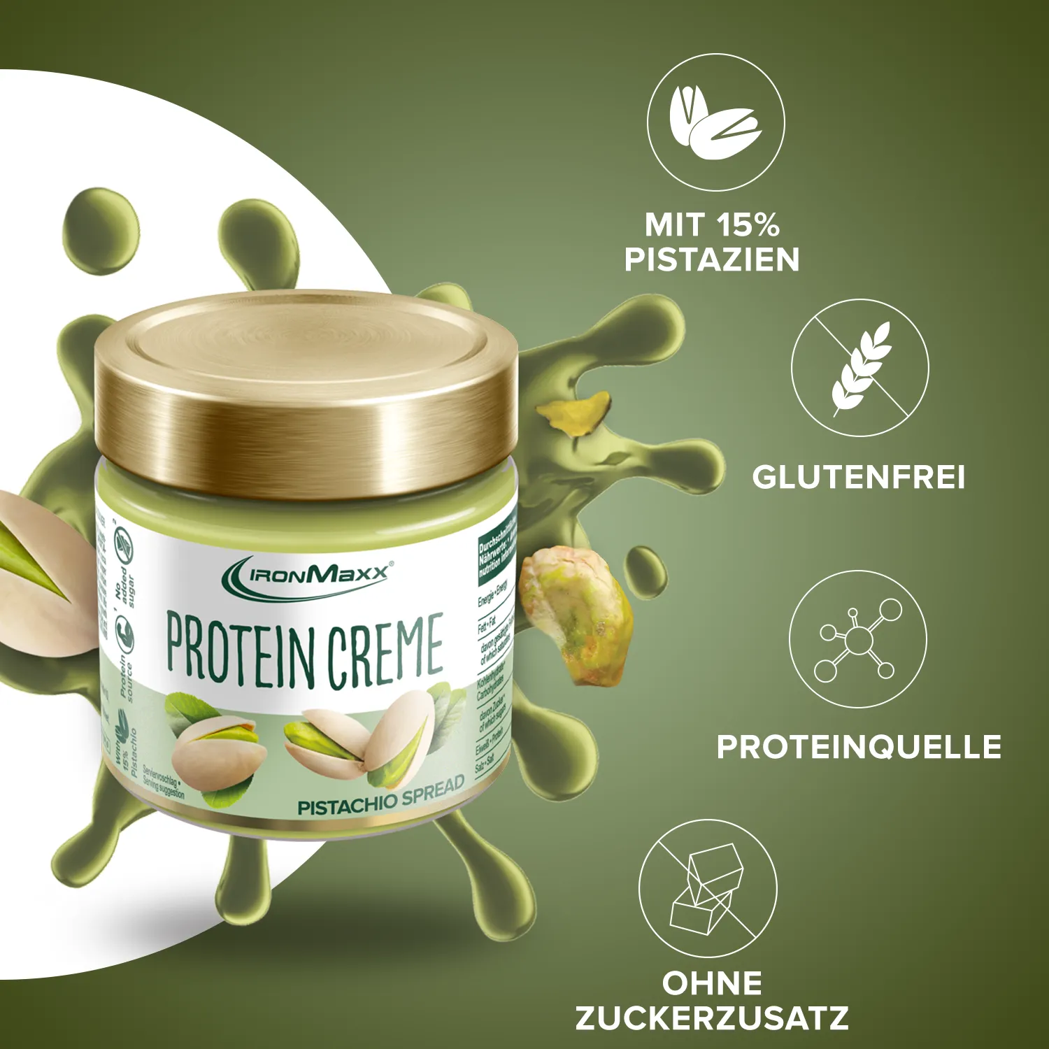 IronMaxx SqueeZero Protein Creme Pistachio 200g zuckerarm