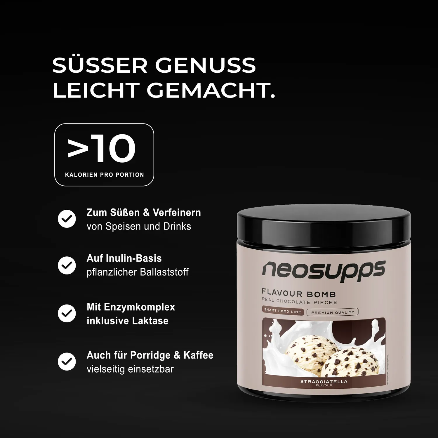 Neosupps Flavour Bomb Pulver Stracciatella 250g kalorienarm