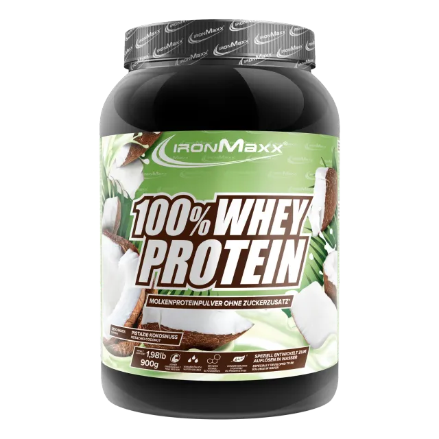 IronMaxx 100% Whey Protein 900g Pistazie Kokos zuckerfrei