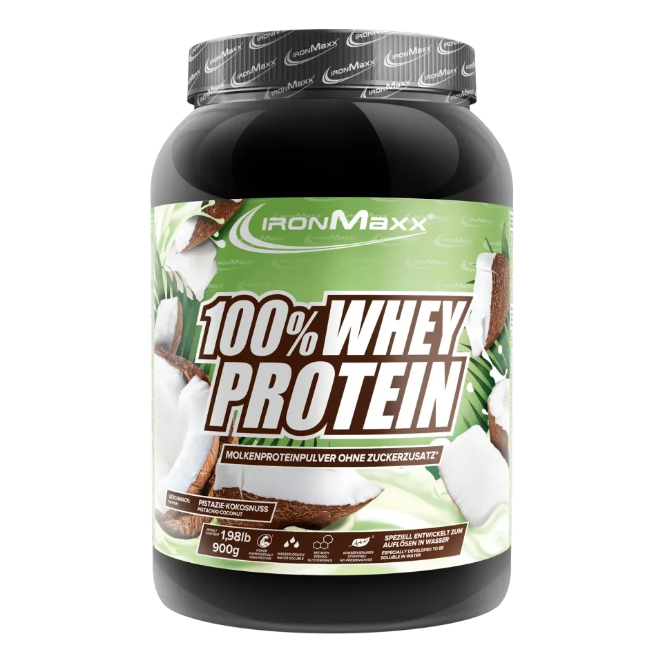 IronMaxx 100% Whey Protein 900g Pistazie Kokos zuckerfrei