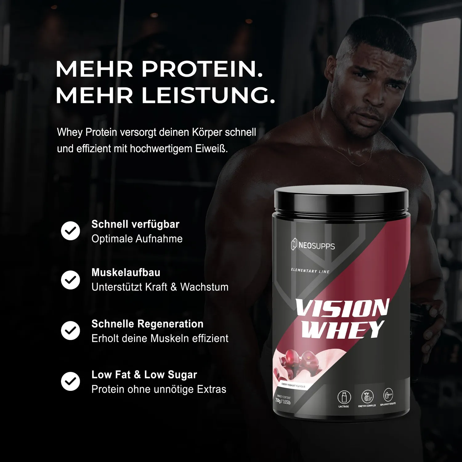 Neosupps Vision Whey Cherry Yoghurt Whey Protein 750g