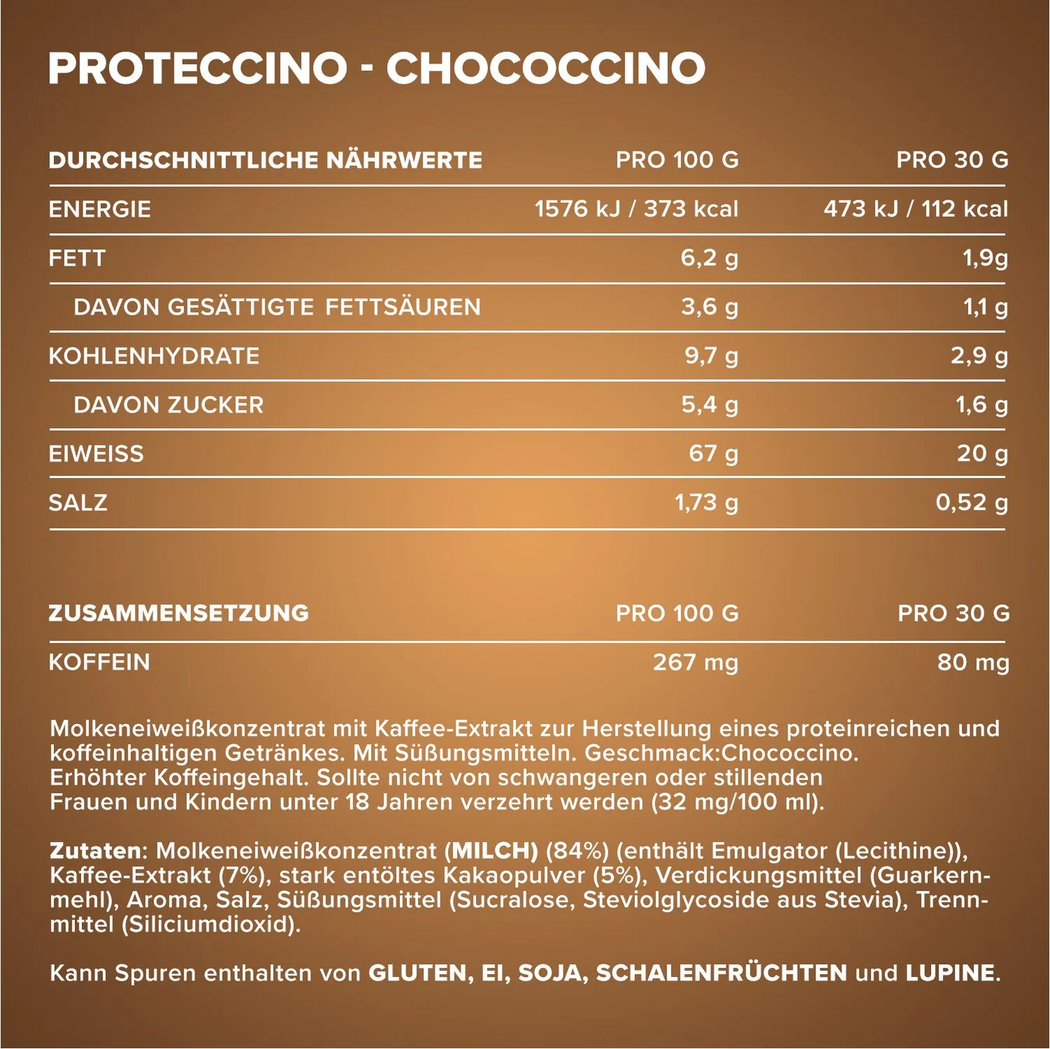 IronMaxx Proteccino Protein-Kaffee Chocolate 500g mit Koffein