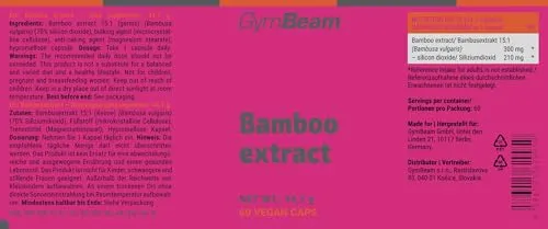 GymBeam Bambus Extrakt Kapseln 60 Caps Kieselsäure
