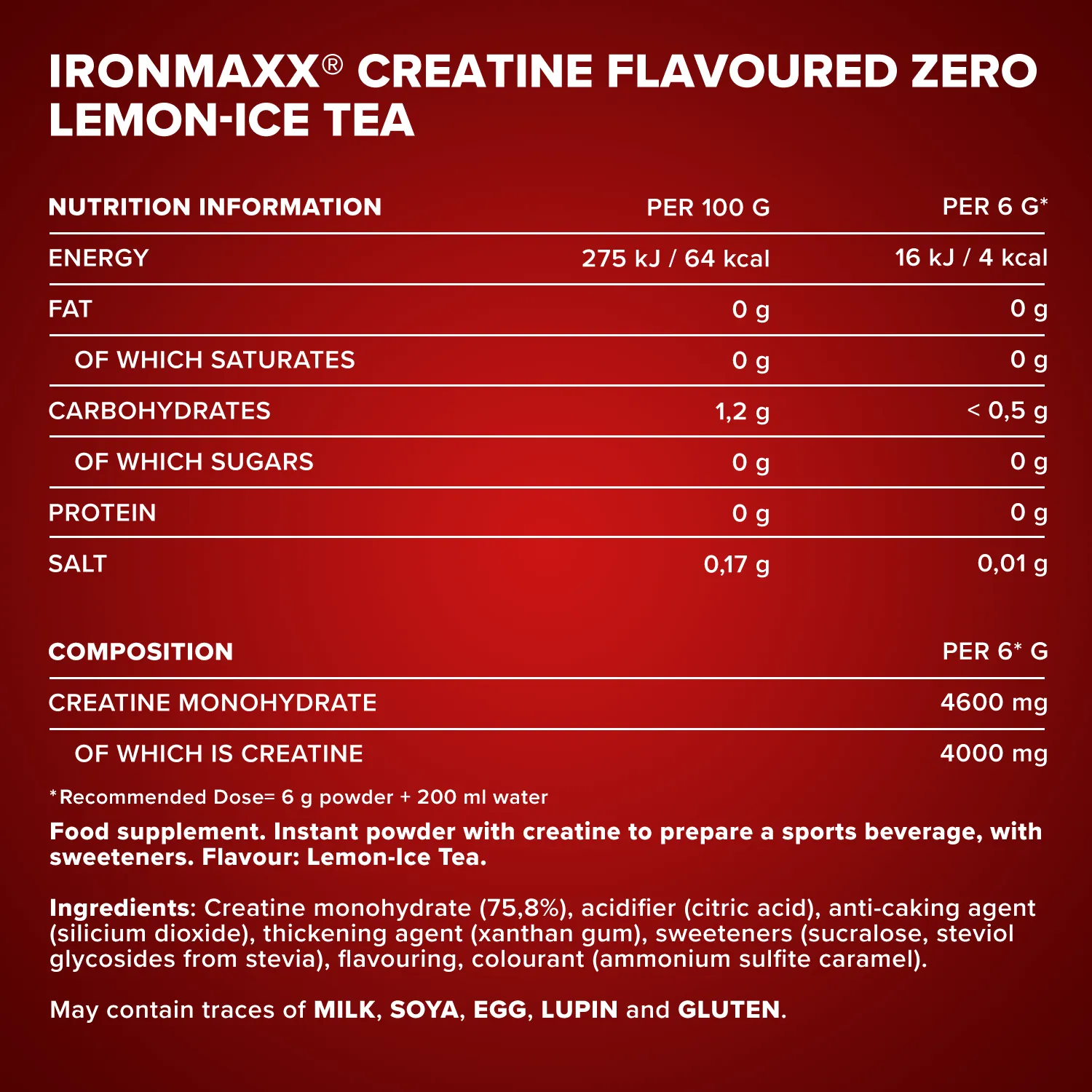 IronMaxx Zorn Pre-Workout Booster Himbeere 480g zuckerfrei