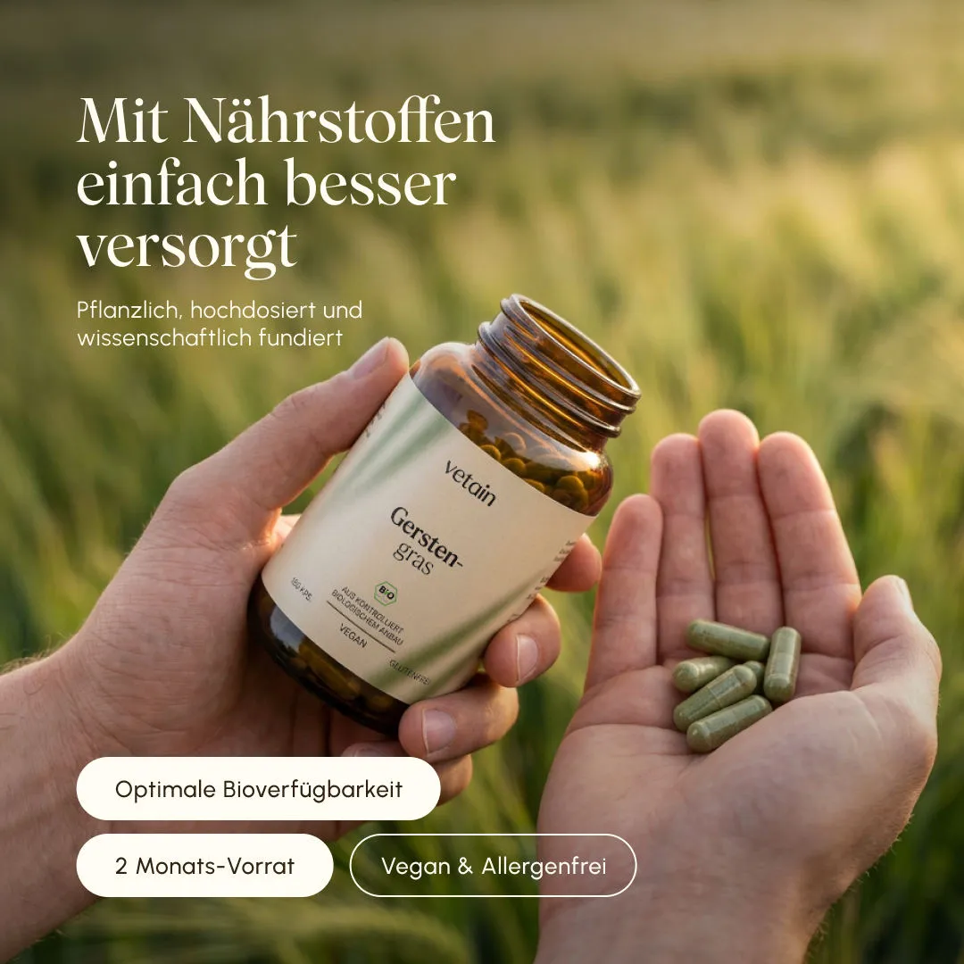 Vetain Bio Gerstengras Kapseln 180 Stück pur vegan