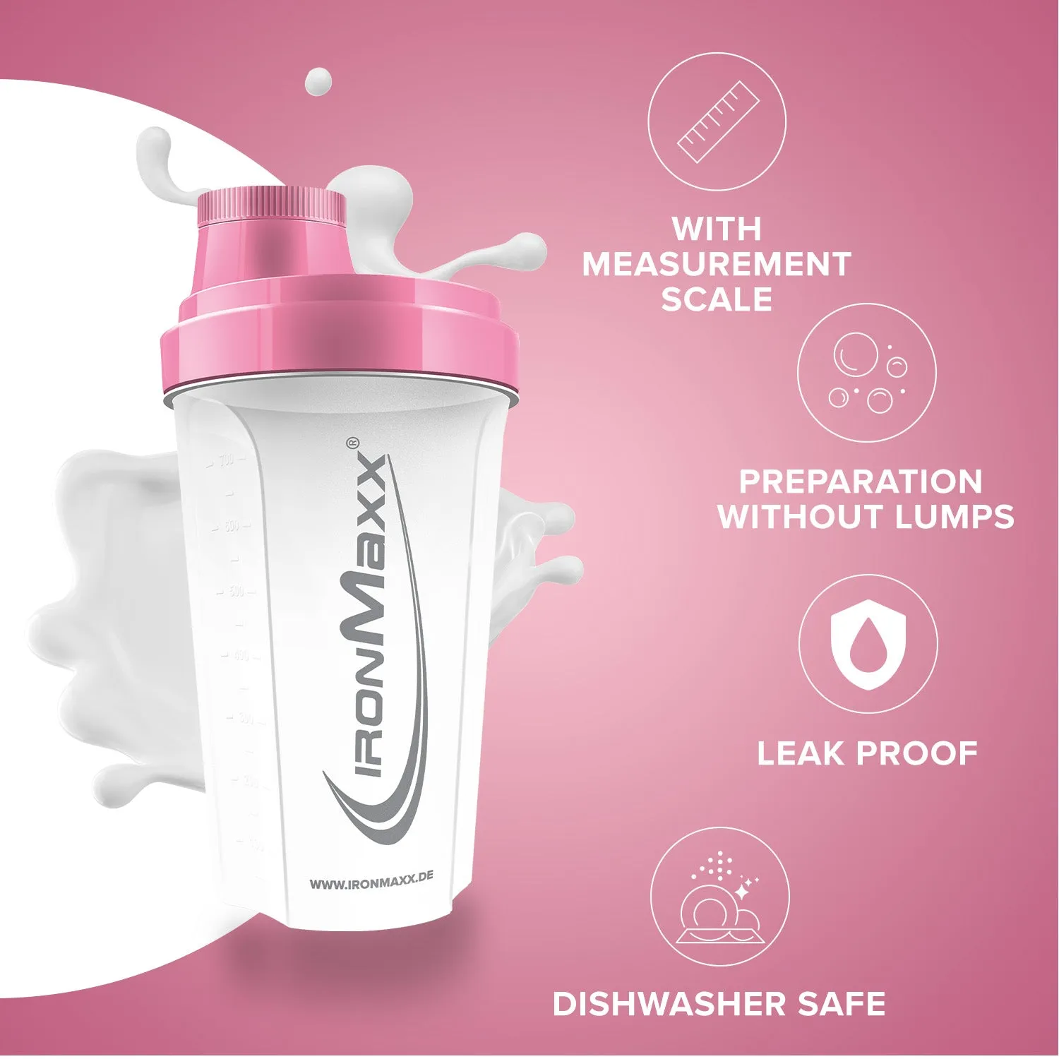 IronMaxx Shaker 700ml Frozen White Rosé