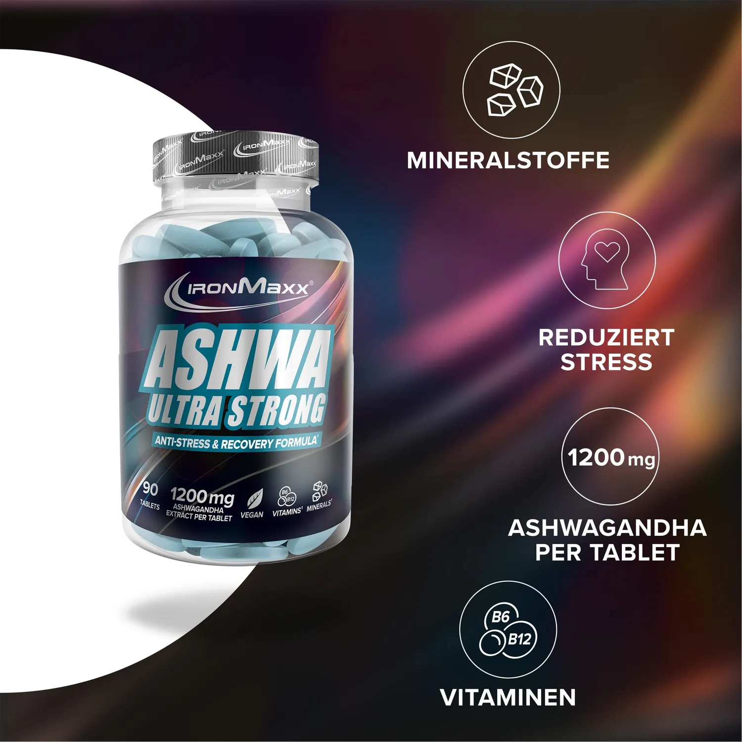 IronMaxx Ashwagandha Ultra Strong Tabletten 90 Stück hochdosiert