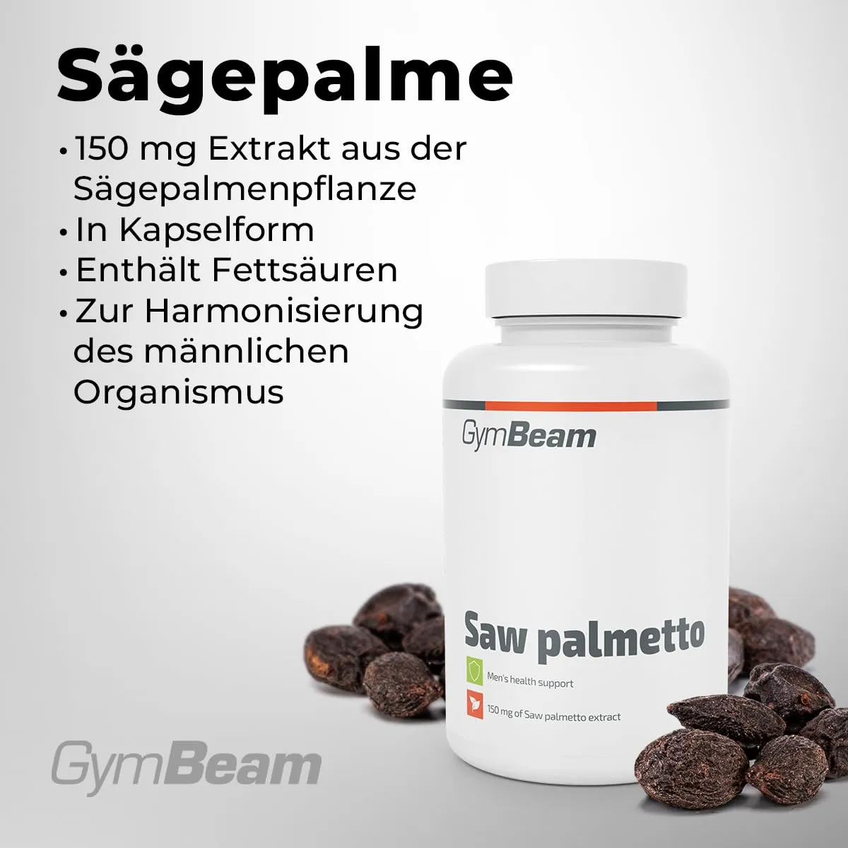GymBeam Sägepalme Kapseln 90 Caps vegan 150 mg