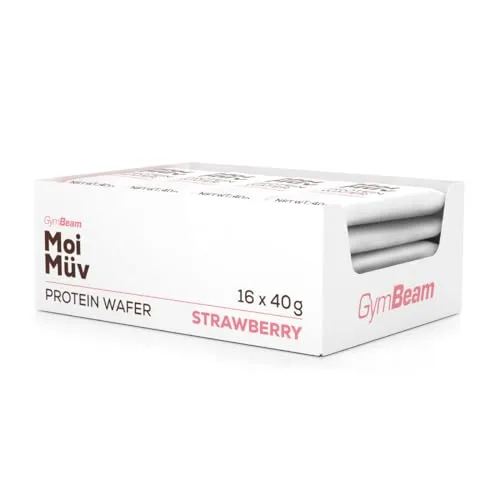 GymBeam MoiMüv Proteinwaffel 16x40 g Erdbeere knusprig