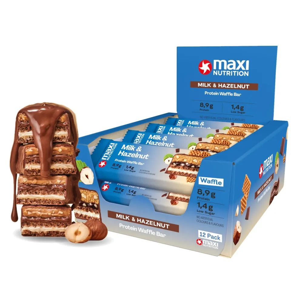 MaxiNutrition Protein Waffle Bar Milch-Haselnuss 12x40g zuckerarm