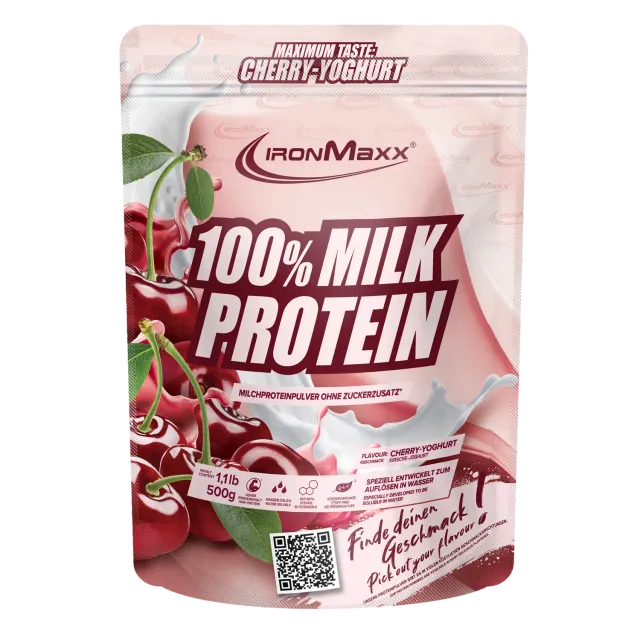 IronMaxx 100% Milk-Protein 500g Cherry Yoghurt Slow Release Casein