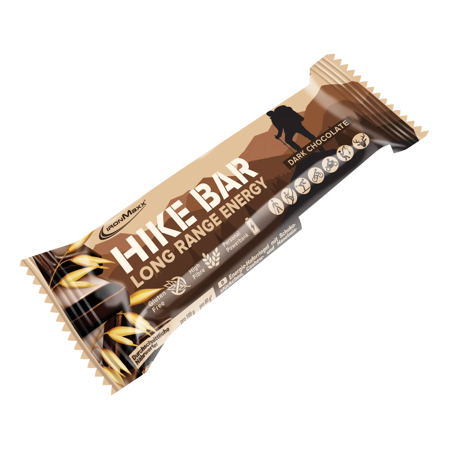 IronMaxx Hike Bar Proteinriegel Dark Chocolate 12x60g vegan