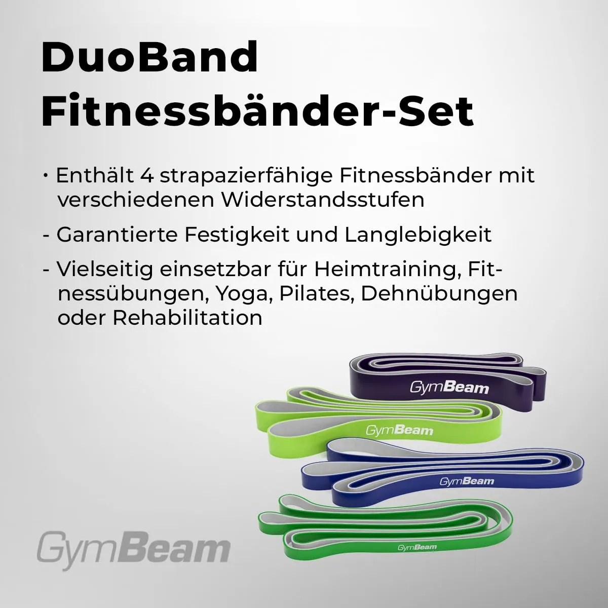 GymBeam DuoBand Set Widerstandsbänder 4er-Set doppelseitig