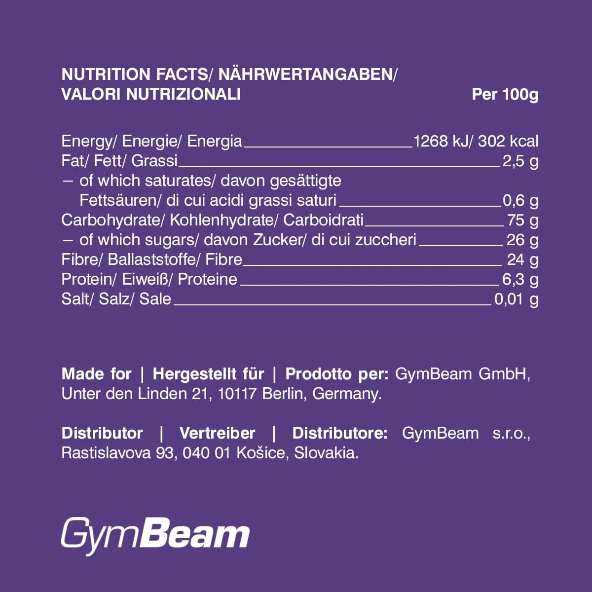 GymBeam Schwarze Johannisbeeren gefriergetrocknet 100g zuckerfrei
