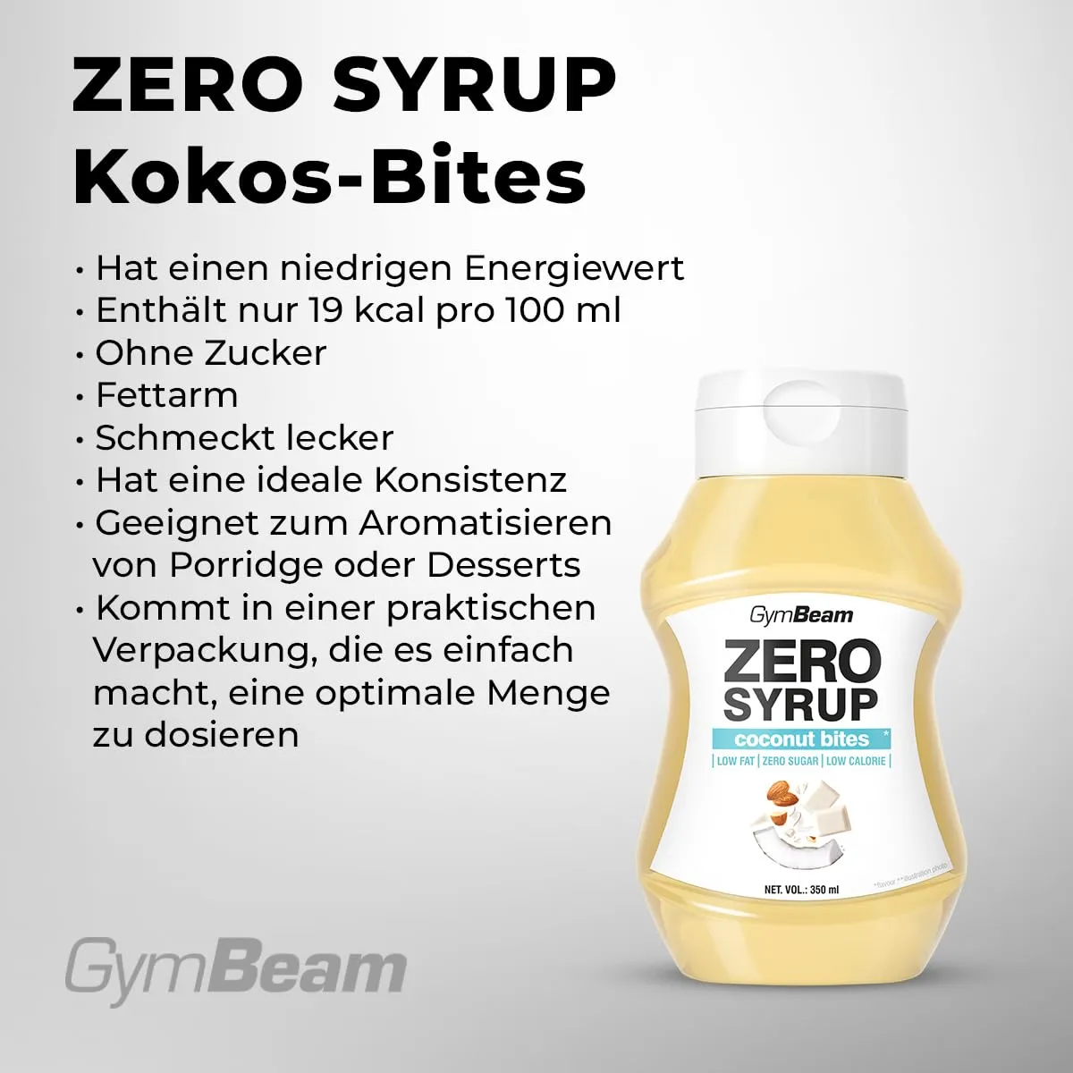 GymBeam Zero Syrup Coconut Bites Sirup 3x350ml zuckerfrei