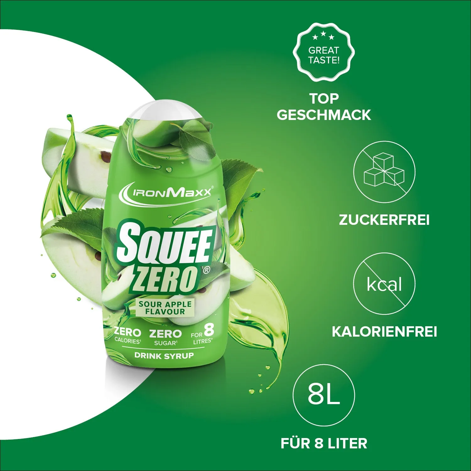 IronMaxx SqueeZero Sirup Sour Green Apple 65ml zuckerfrei