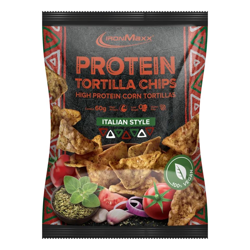 IronMaxx Protein Tortilla Chips 60 g Italian Style vegan