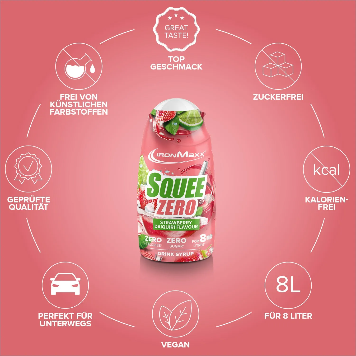 IronMaxx SqueeZero Sirup Strawberry Daiquiri 65ml zuckerfrei