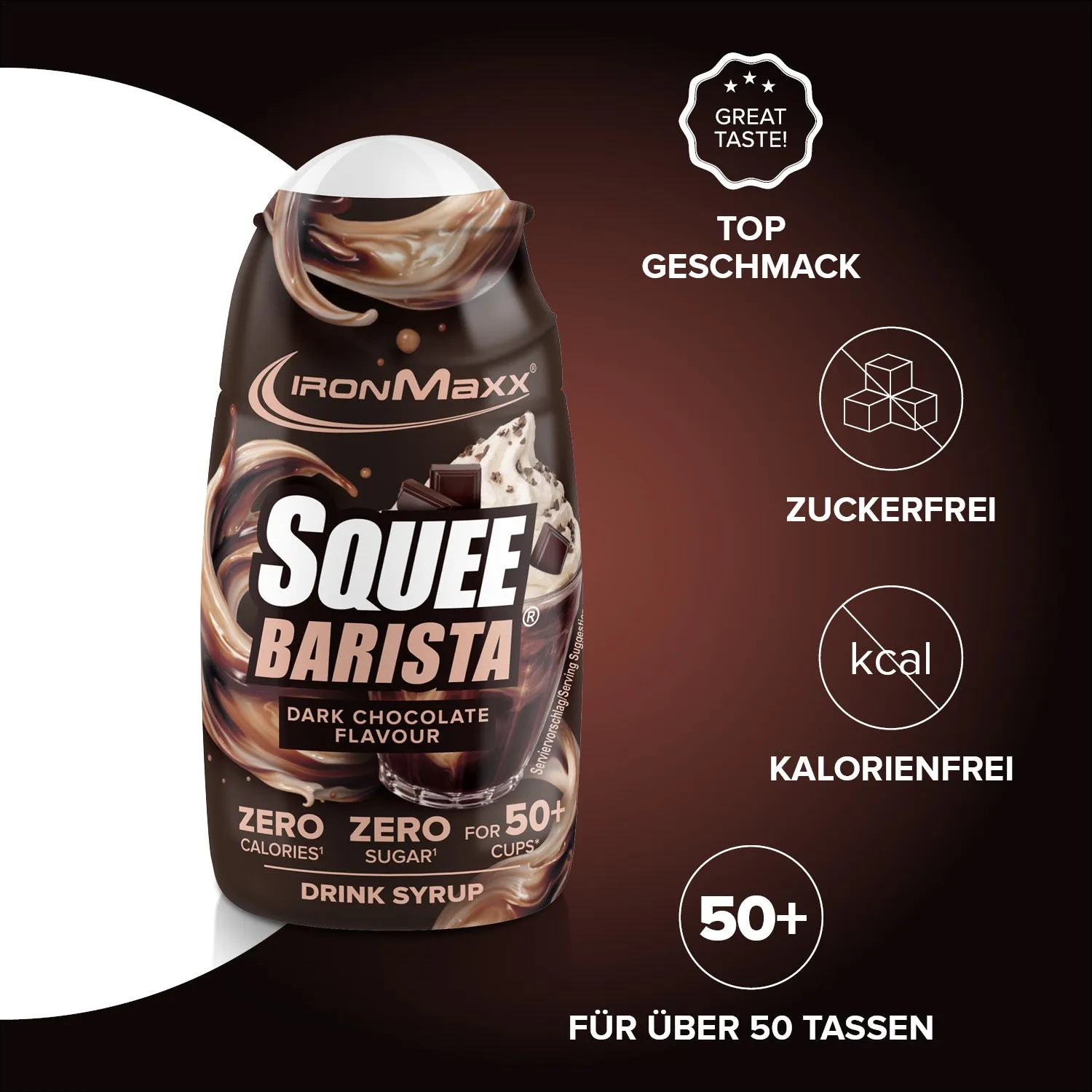 IronMaxx SqueeBarista Dark Chocolate Sirup 65ml zuckerfrei