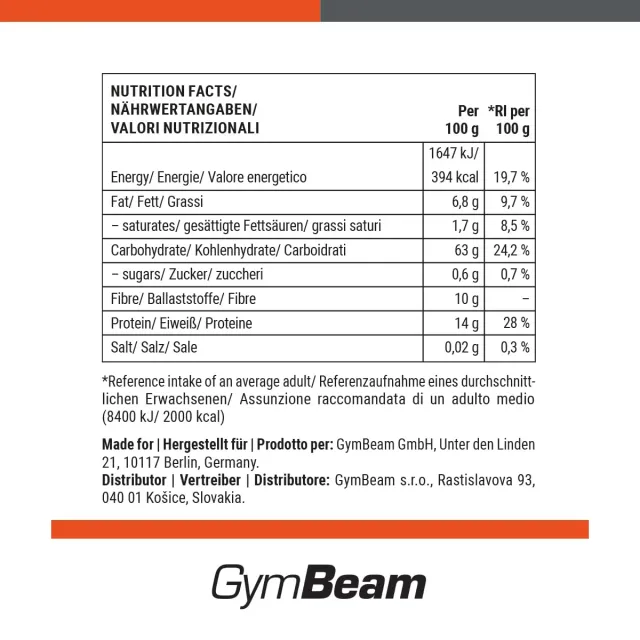 GymBeam Instant Haferflocken Chocolate 1000 g vegan