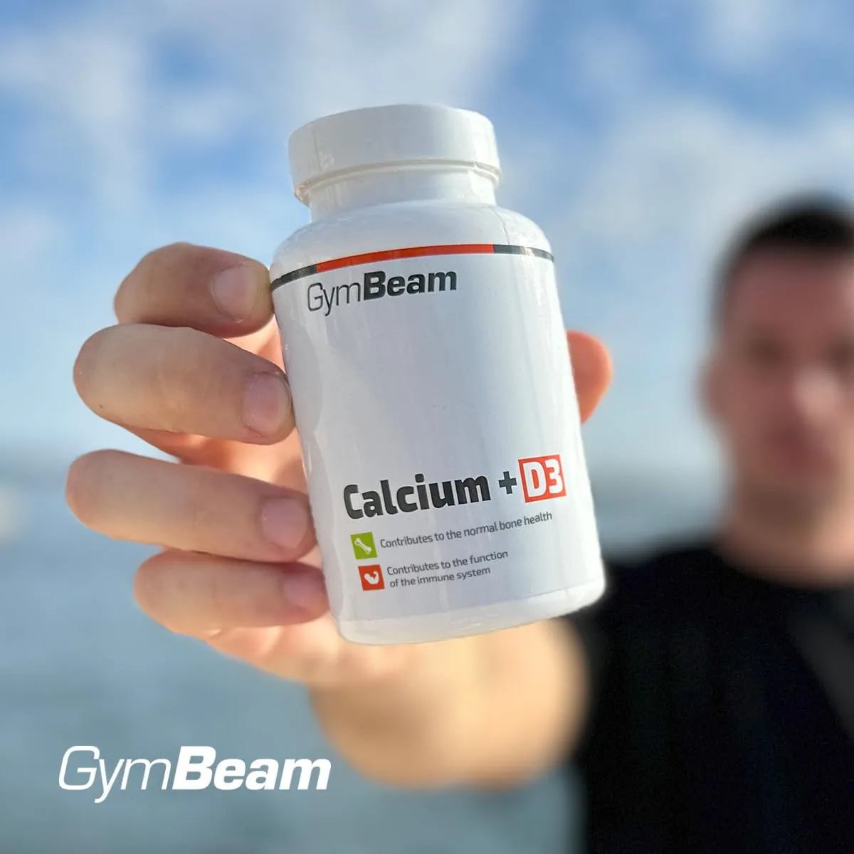 GymBeam Calcium+D3 Kapseln 120 Caps für Knochen Muskeln
