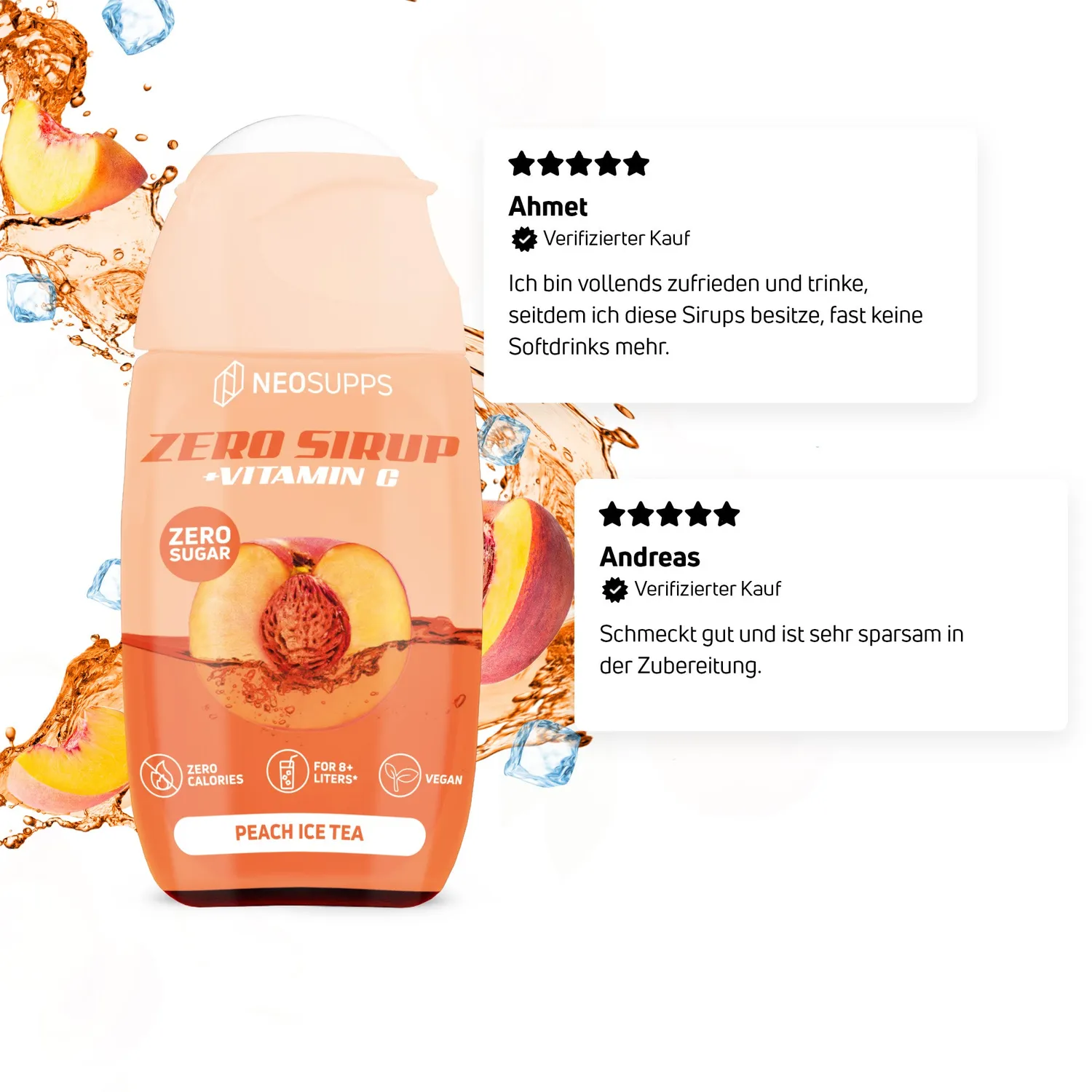 Neosupps Zero Sirup Peach Ice Tea Sirup 65ml zuckerfrei