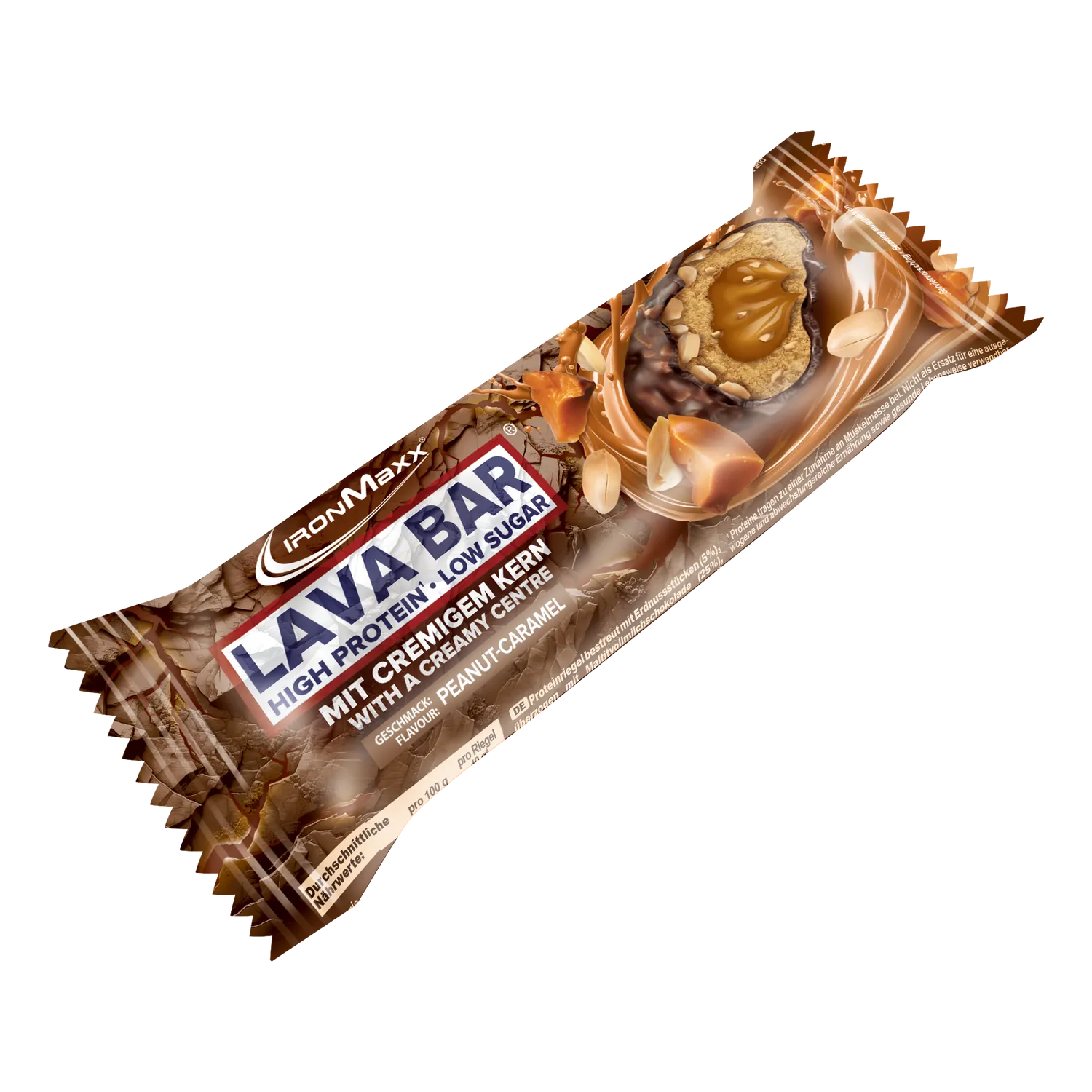 IronMaxx Lava Bar Proteinriegel Peanut Caramel 18x40g Low Sugar