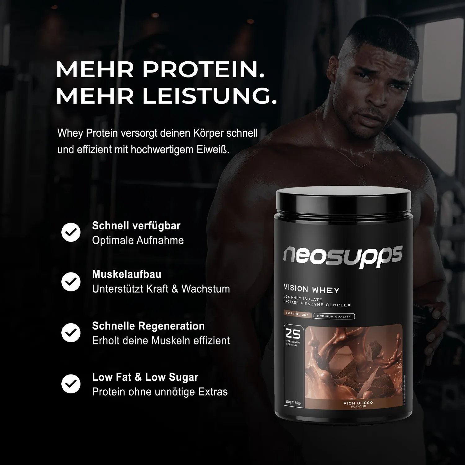Neosupps Vision Whey Rich Choco Pulver 750g Isolat