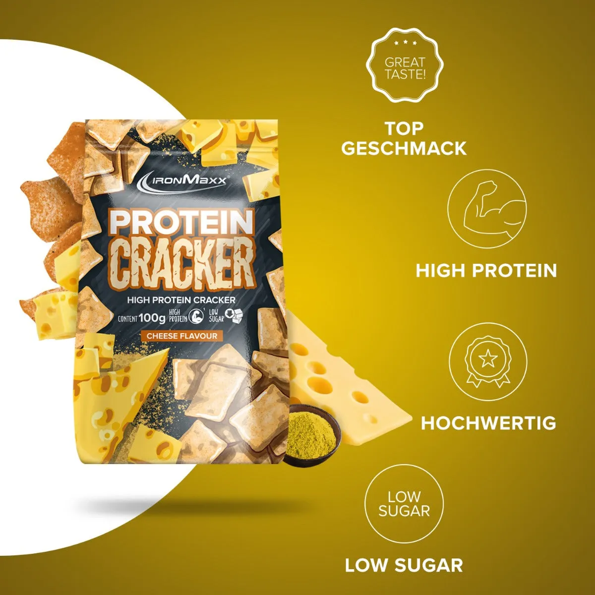 IronMaxx Protein Cracker Cheese 100g High Protein