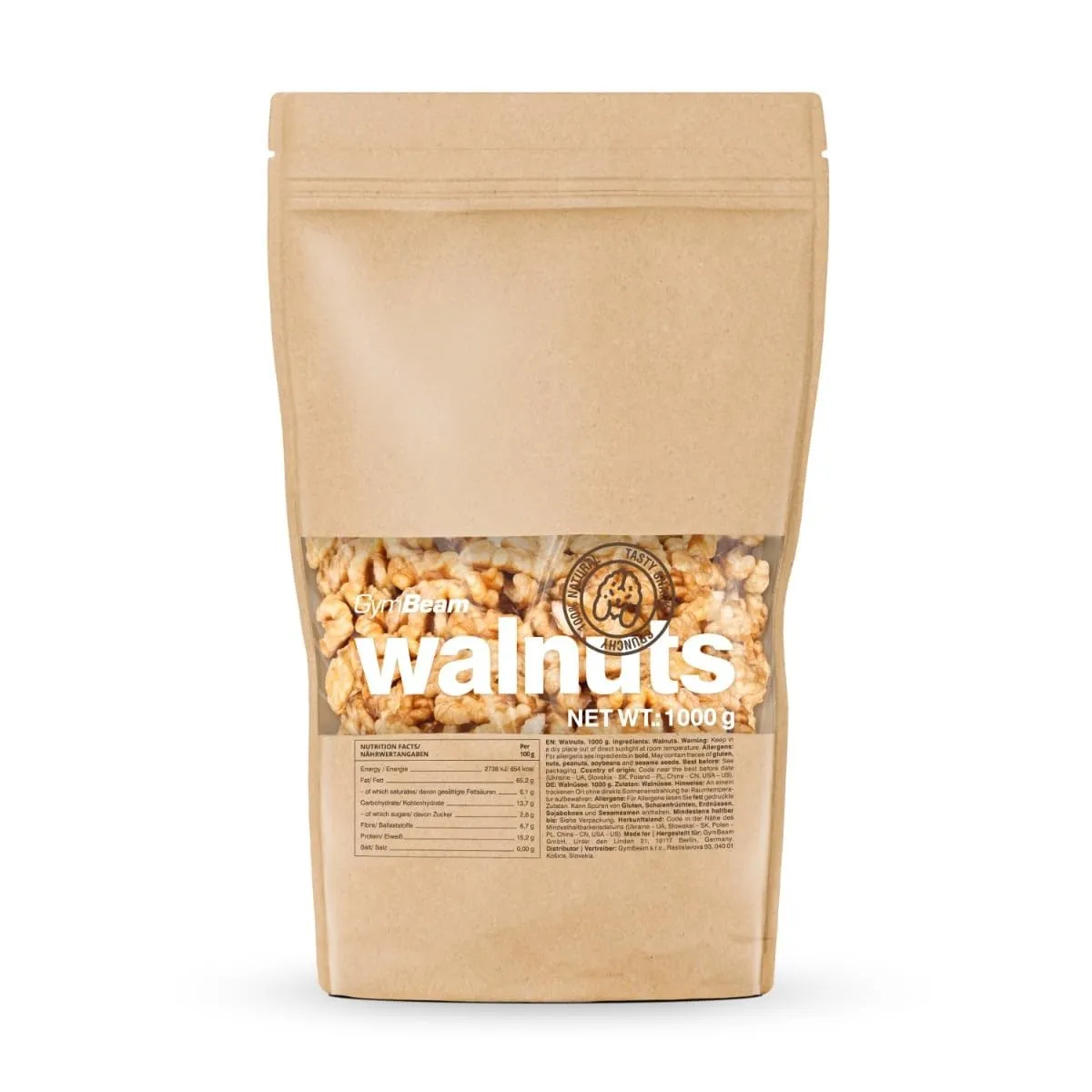 GymBeam Walnüsse ungeröstet Walnusskerne 500 g