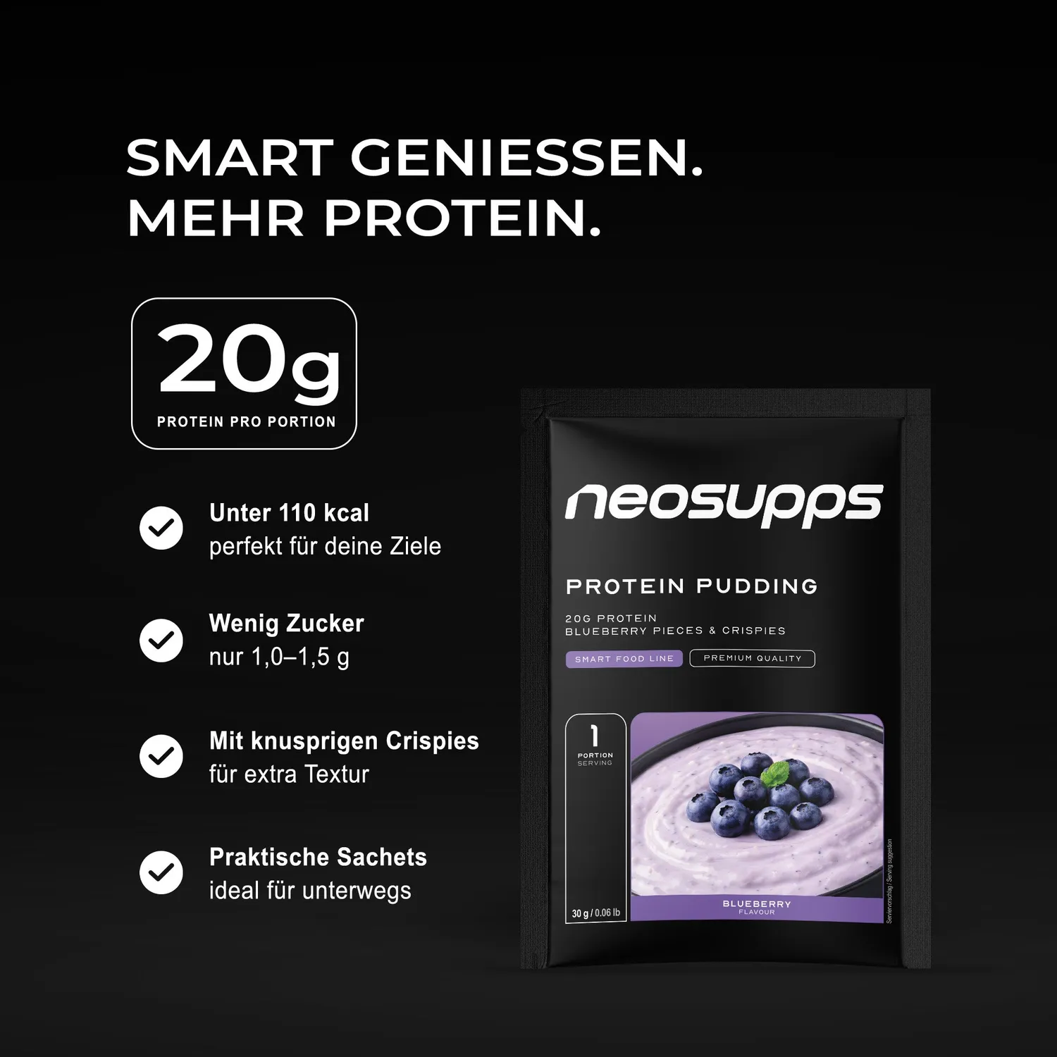 Neosupps Protein Pudding Blueberry 15x30g Dessert