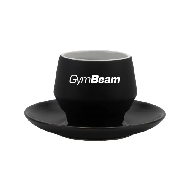GymBeam Cappuccino Tasse Keramiktasse matt mit Untertasse