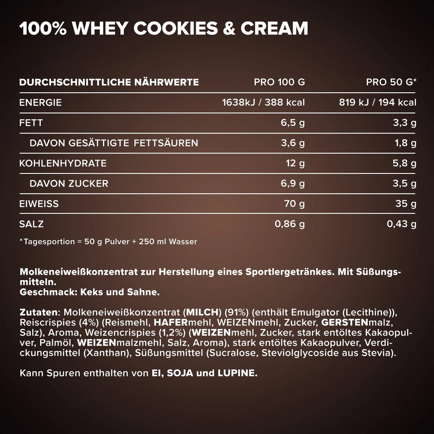 IronMaxx 100% Whey Protein Cookies Cream 500g