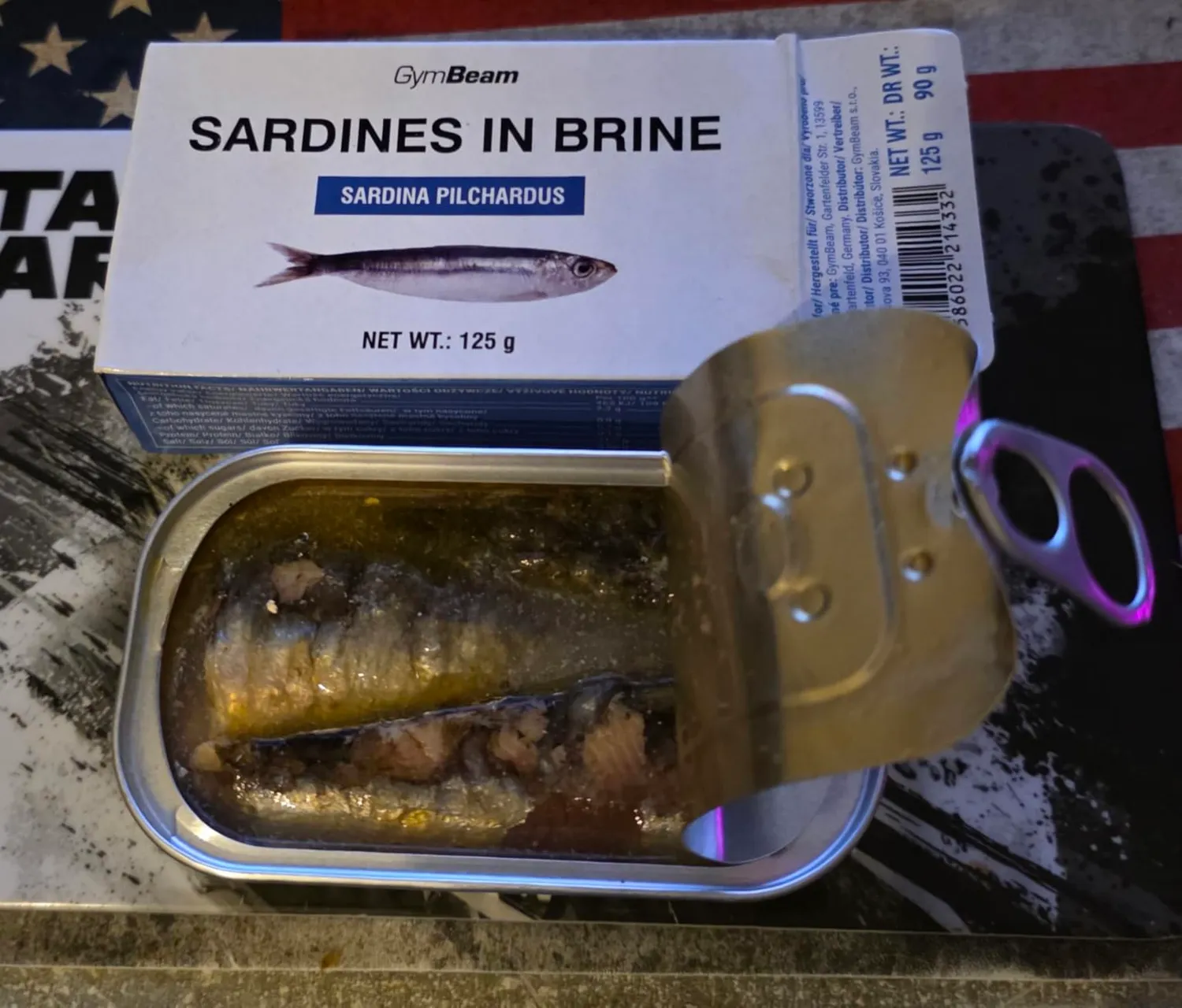 GymBeam Sardinen in Salzlake 125 g 10er Pack proteinreich