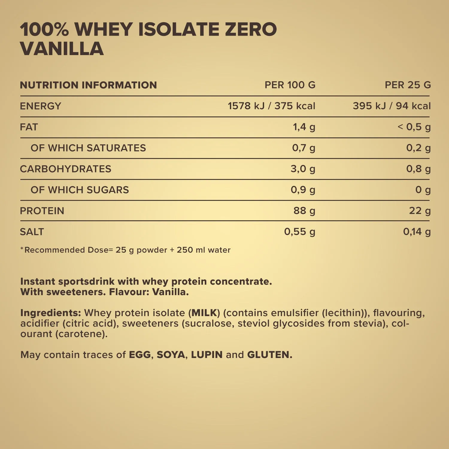 IronMaxx 100% Whey Isolate ZERO Pulver Vanille 400g zuckerfrei
